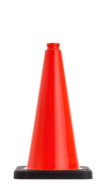 UvV FLEX oranje verkeerskegel | Stabiele pyloon, >2kg, hoogte: 50cm | Flexibel | Hoogwaardige PVC-kegel / zonder folie