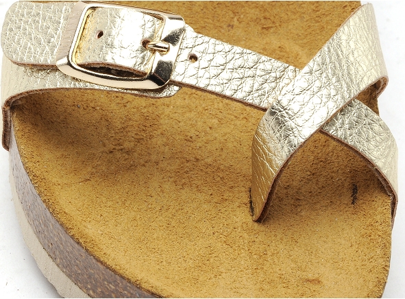 Plakton mules et sabots plats femme cp bombay 341032 or