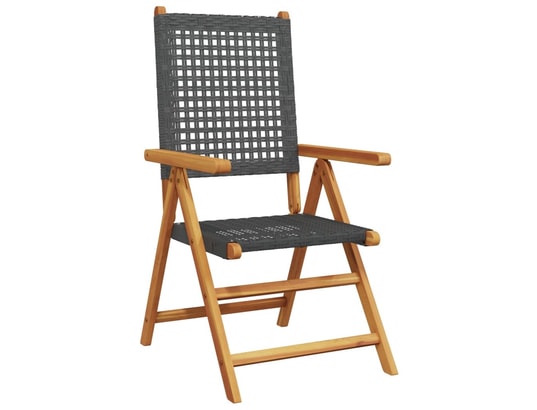 VIDAXL - Chaises de jardin lot de 2 noir bois massif d'acacia et roti...