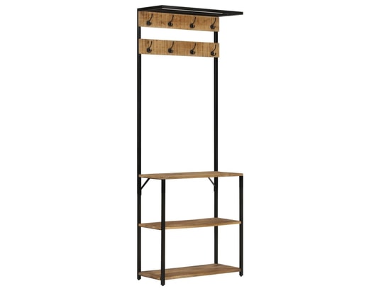 VIDAXL - Porte manteau Porte-manteau et rangement des chaussures bois de manguier f...