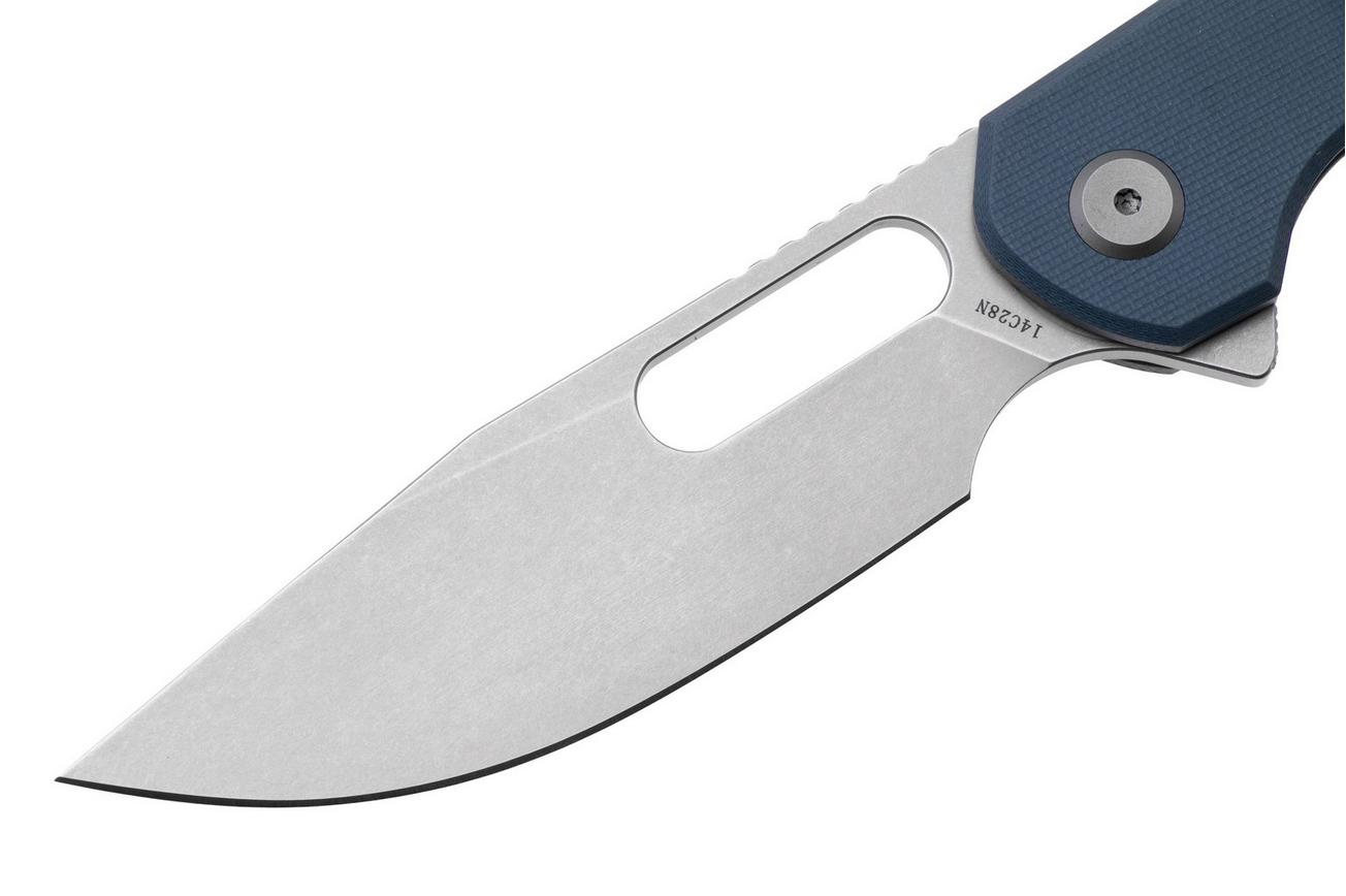 Eutektik Trinity TRI-DSW-L Stonewashed 14C28N, Blue G10, linkshandig zakmes