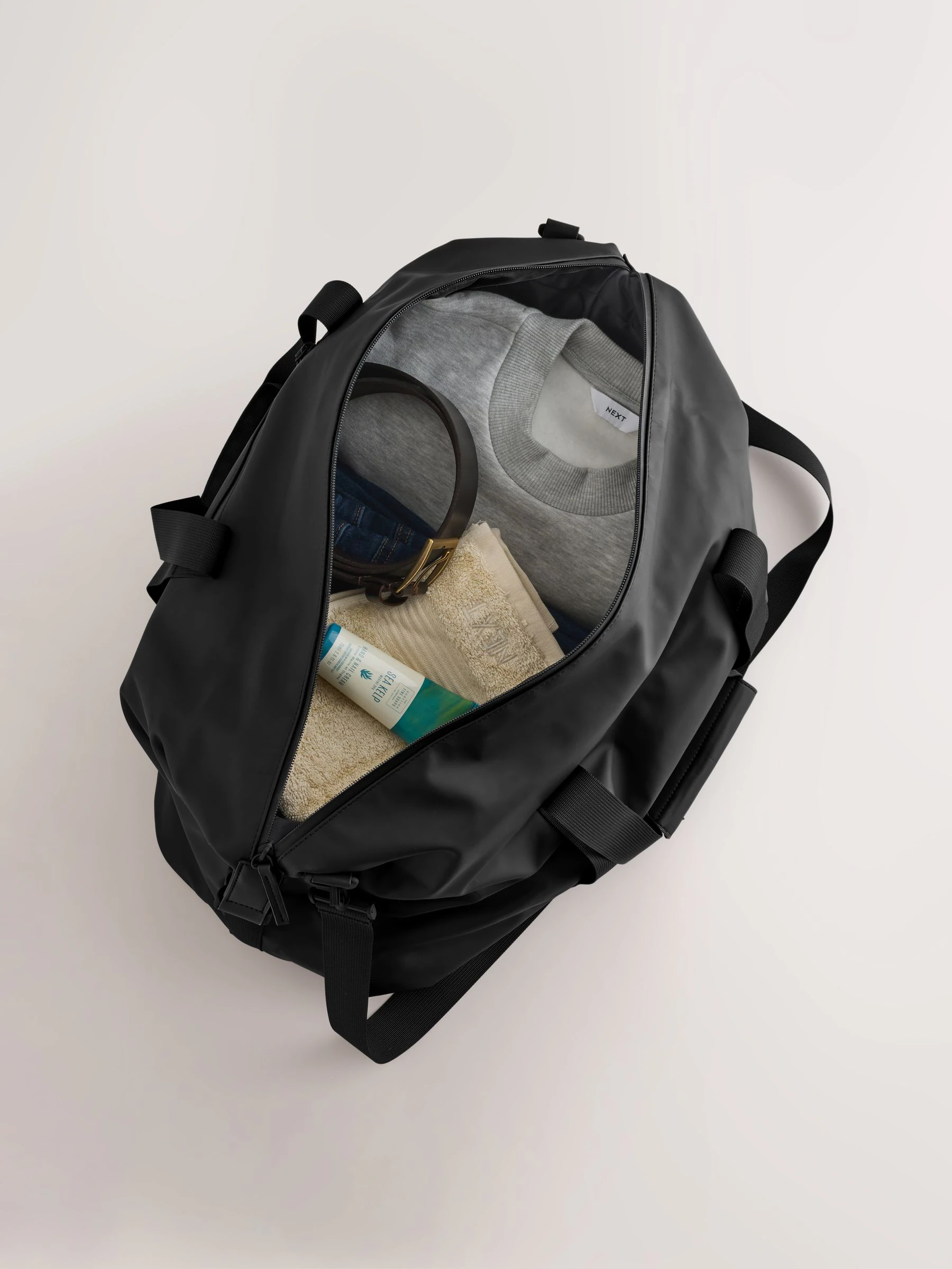 Zwart - Rubberised Weekend Holdall Bag