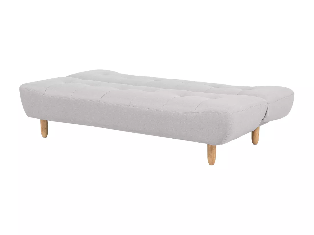 Canapé convertible 3 places en tissu gris clair ALSTEN