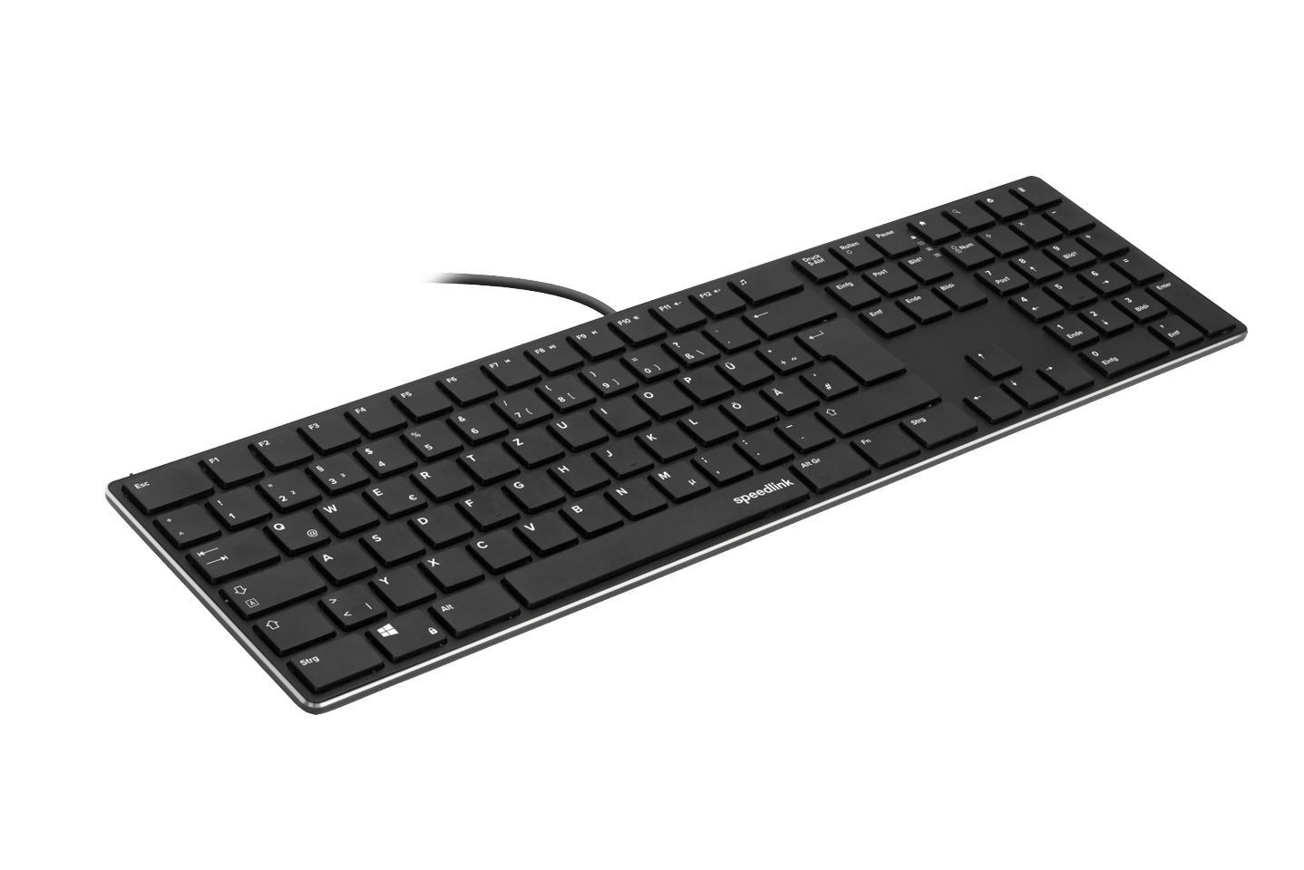 Speedlink - RIVA Slim Metal tastatur, sort - Nordic Layout