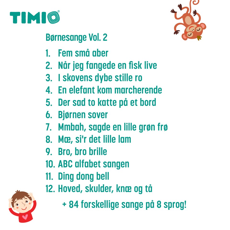 Timio - Disc sæt 2 - Tal, børnesange, havdyr, former og frugter