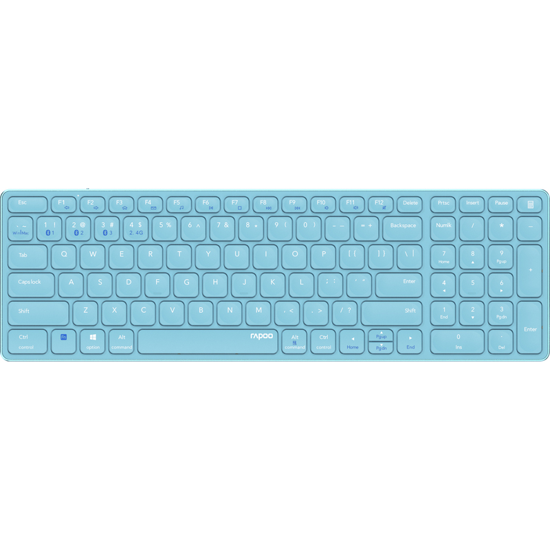 Rapoo E9700M Tastatur, blau, kabellos