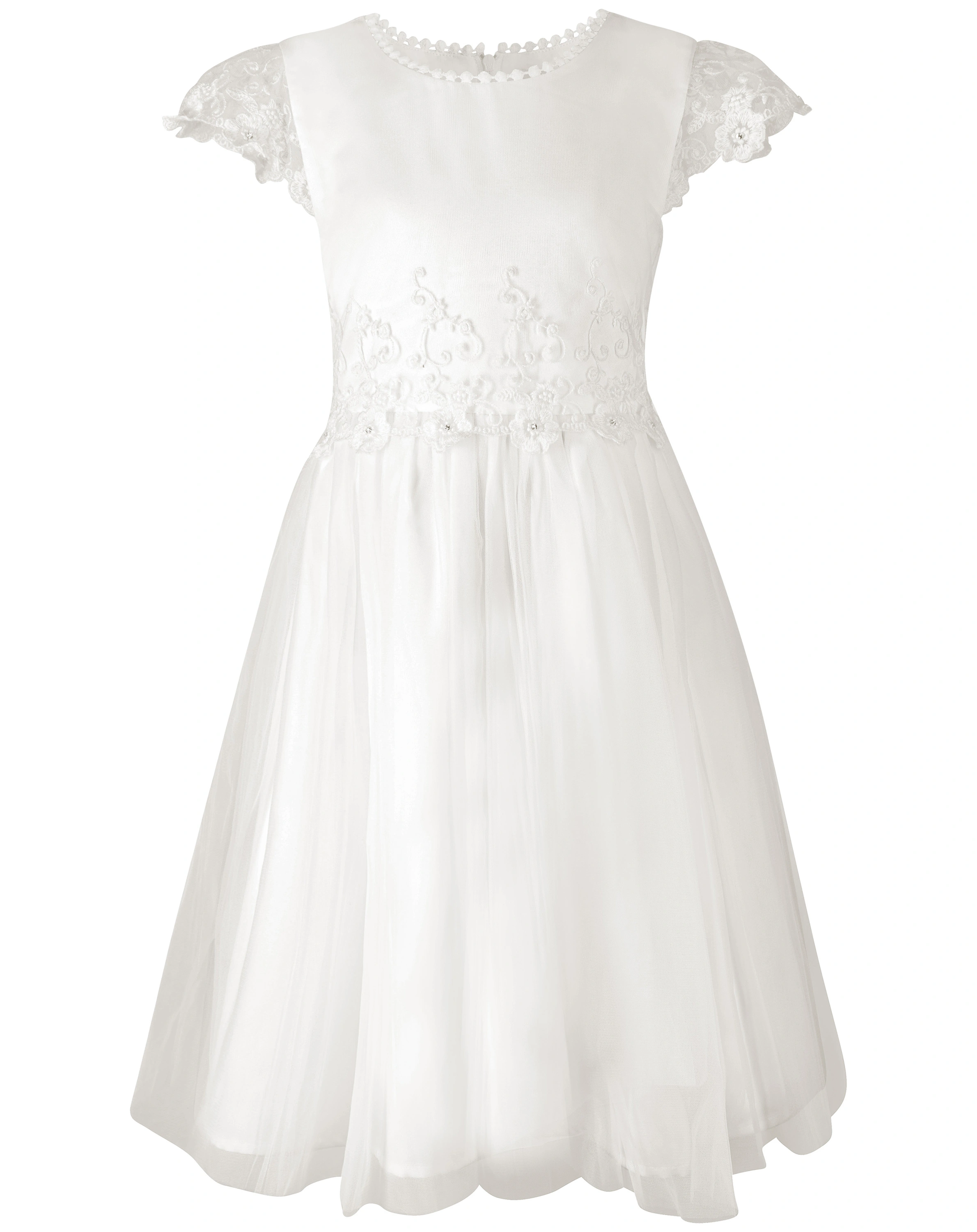 Kleid JULIA mit Flügelärmel in ecru