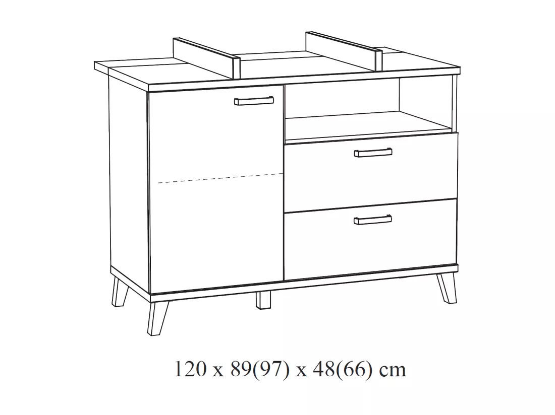 Commode bébé robuste avec table à langer intégrée coloris blanc collection DANAÉ.