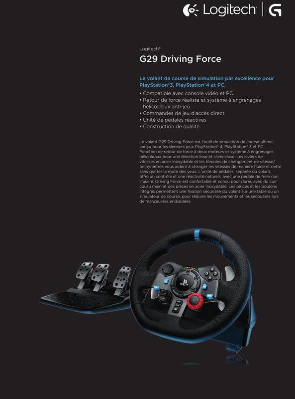 Logitech - G29 - Racestuur - Zwart - Aluminium en Leer