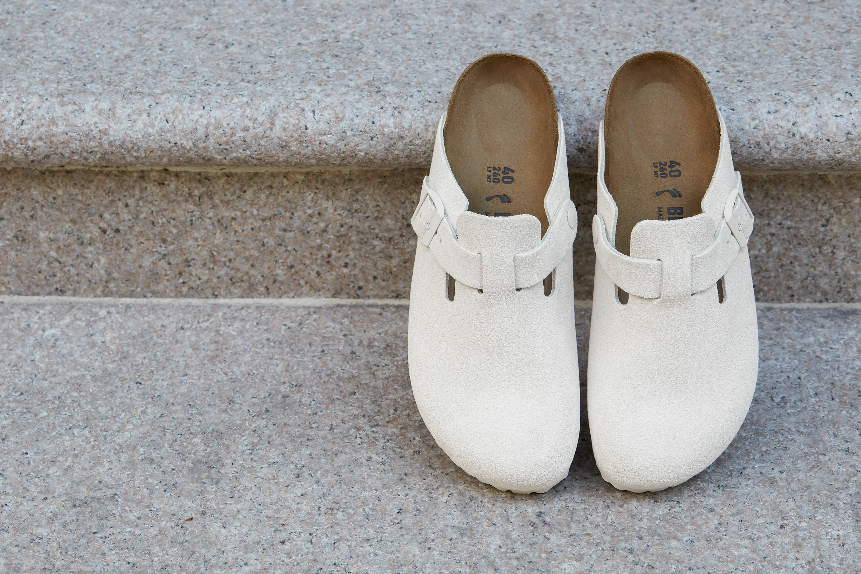 Birkenstock  Boston Leve clogs - Antique White