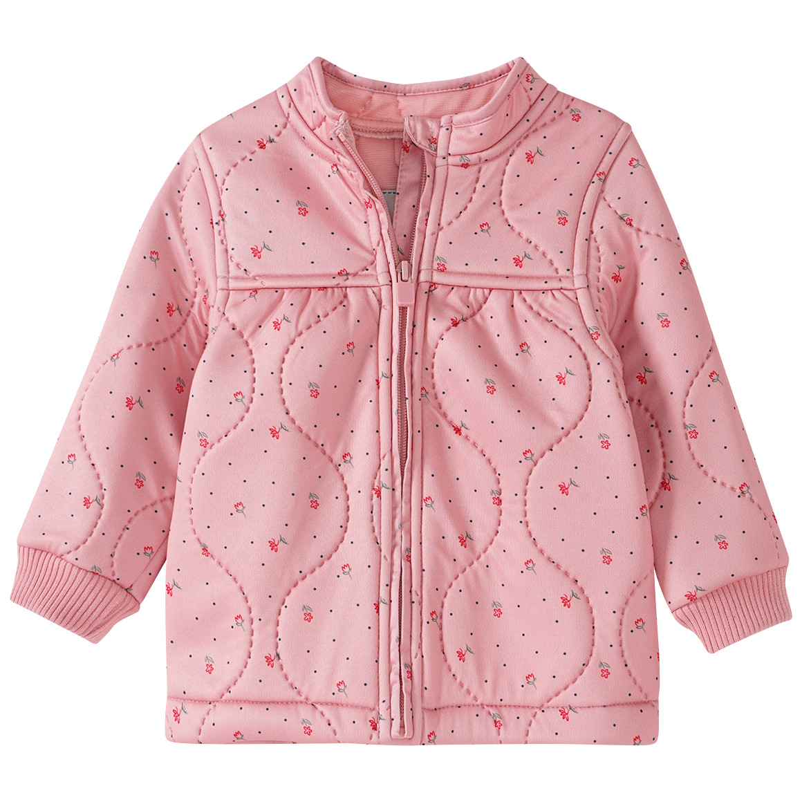 Topomini Baby Jacke mit Wellensteppung rosa
