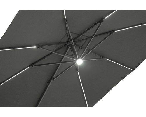 Soluna Jupiter 300 x 300 cm aluminium parasol inclusief LED-verlichting en zonnepaneel