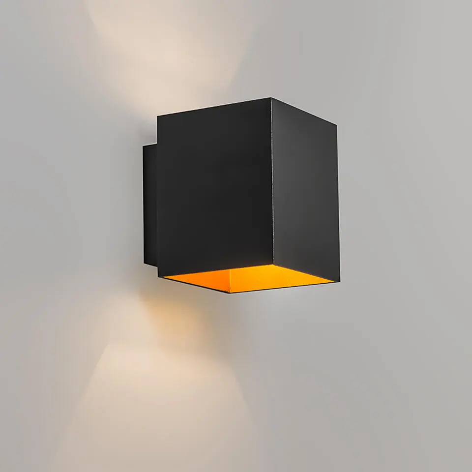 Qazqa wandlampen sola zwart g9