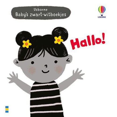 Uitgeverij usborne baby's zwart-wit boekje, Hallo!