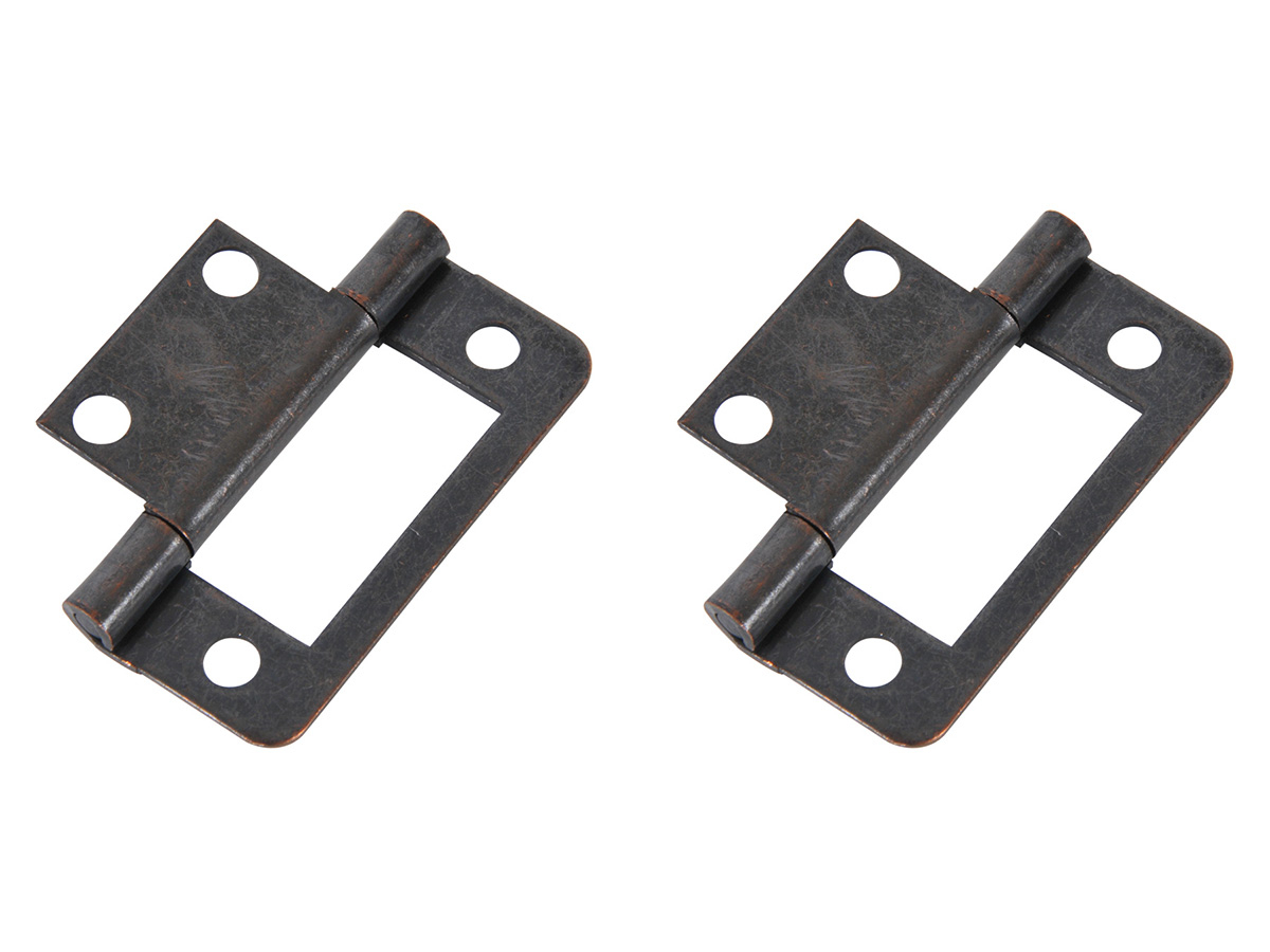 Fjord metalen middel vlakke scharnieren (2x stuks) - anthracite