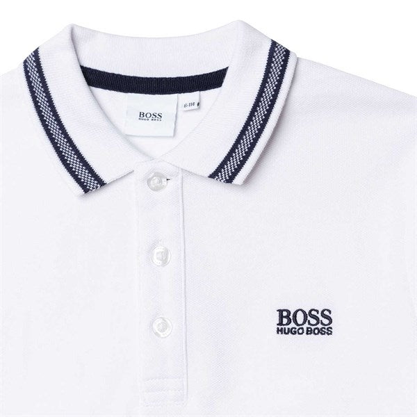 Køb Hugo Boss Boy Short Sleeve Polo White | Luksusbaby