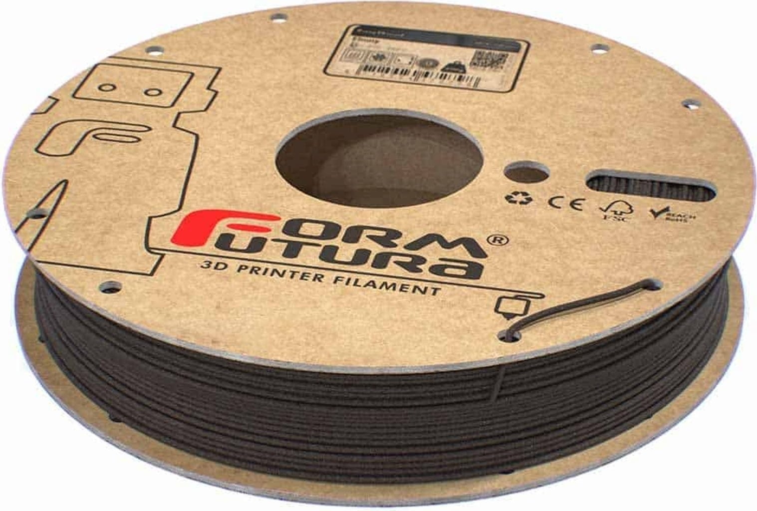 FormFutura  EasyWood™ Ebony, 1,75 mm / 500 g    Ebenholz als Filament für den 3D Drucker