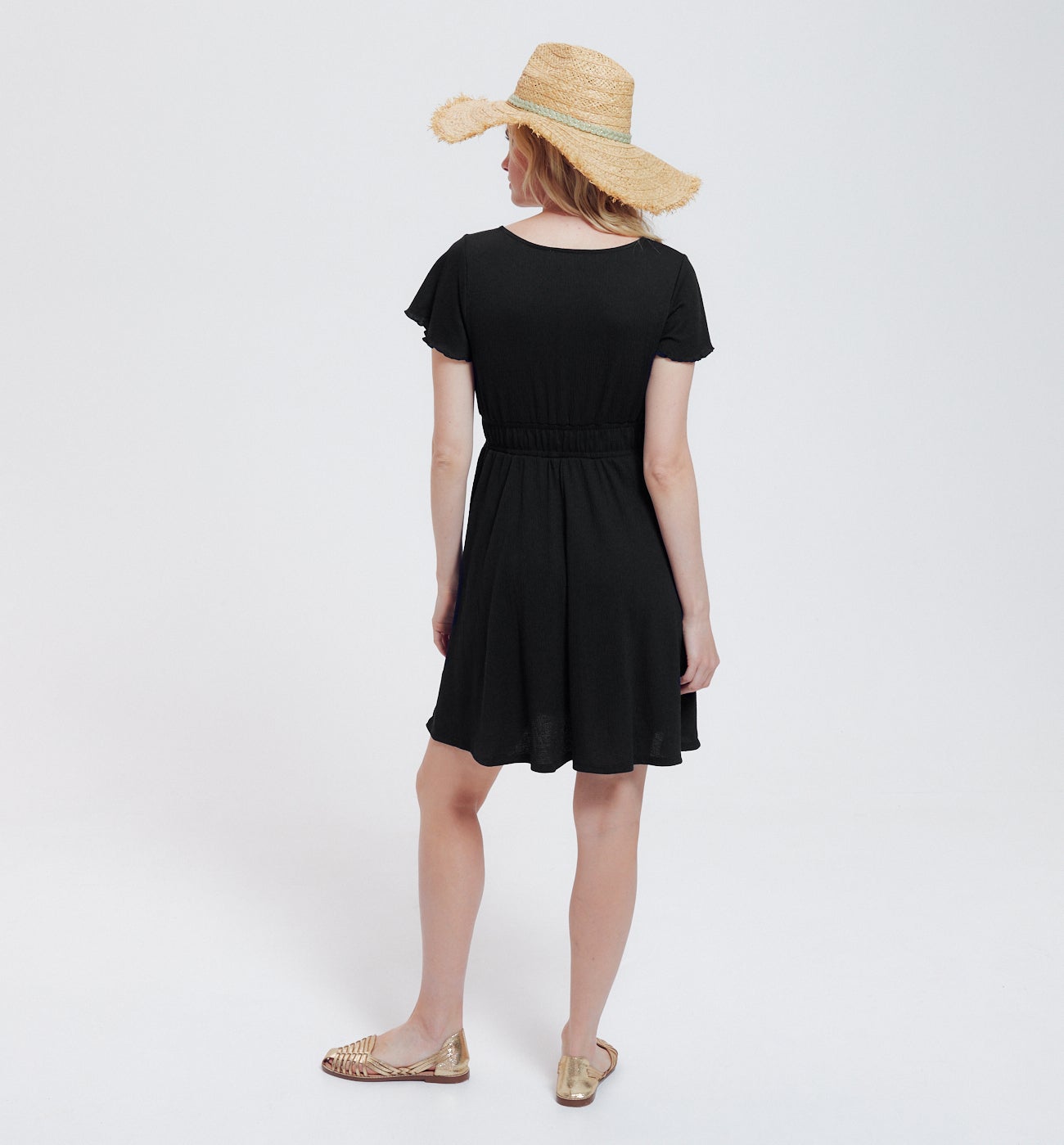 Robe manches courtes Femme - Noir