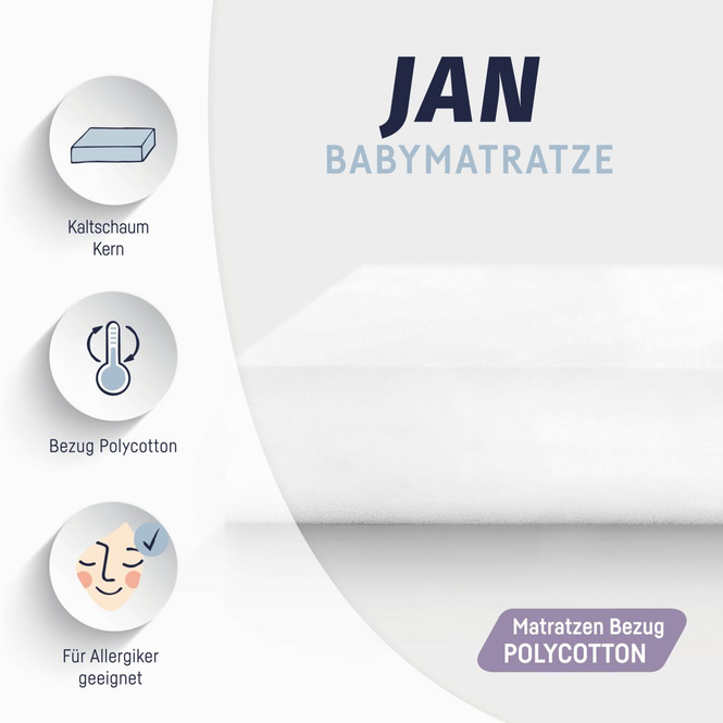 Babymatratze Jan - ca. 70 x 140 x 8 cm