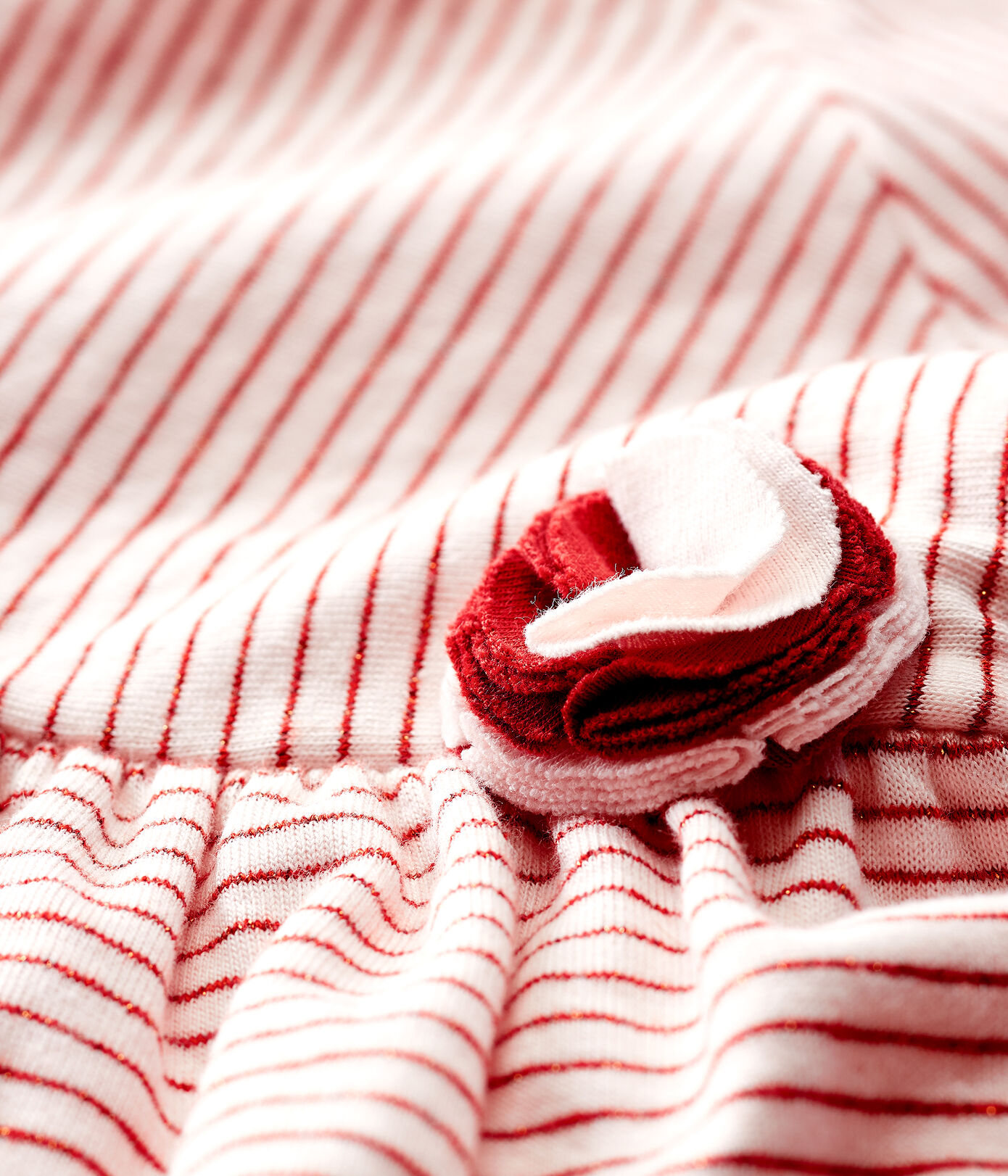 Robe manches courtes en tubique rayée bébé fille