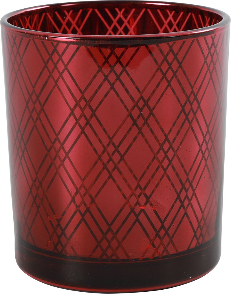 Countryfield waxinelichthouder Darci rood D 7 H 8 cm