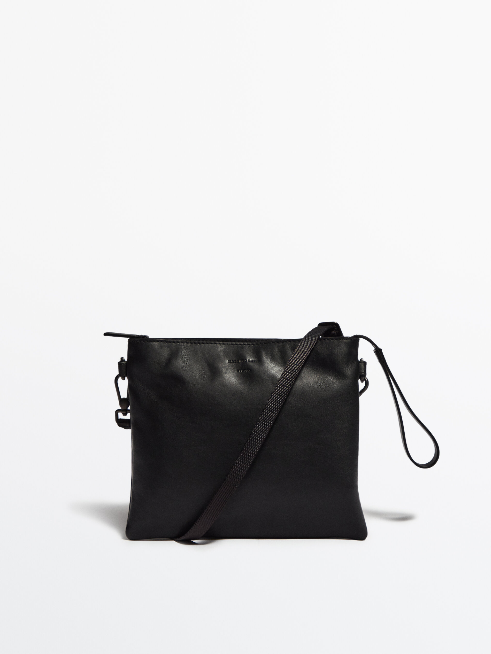 Bolsa de couro com alça - Studio - PRETA