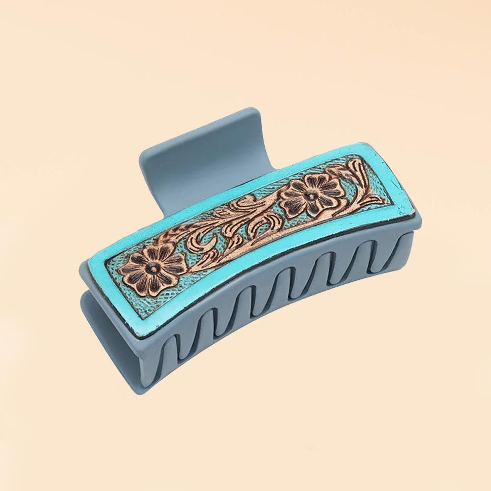 Small Hair Clip Turquoise Trails