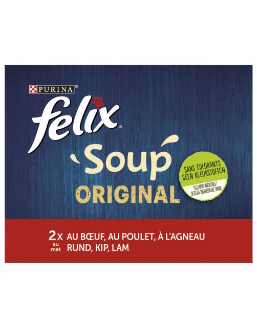 Felix Soup Farm Selectie - Kattenvoer - Rund Kip Lam 6x48 g
