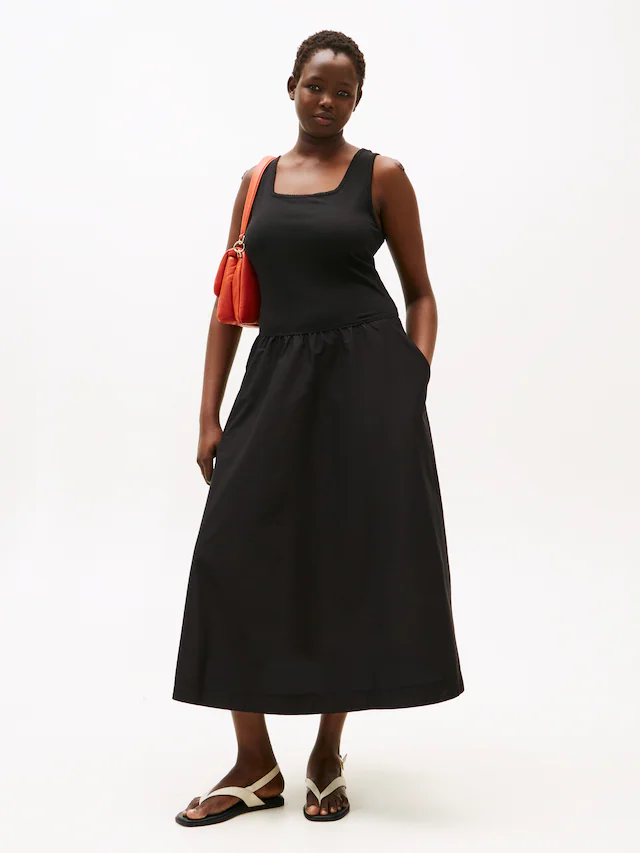 Tommy Hilfiger Curve Sommerkleid »CRV 5X2 RIB MIDI MIX F&F DRS«
