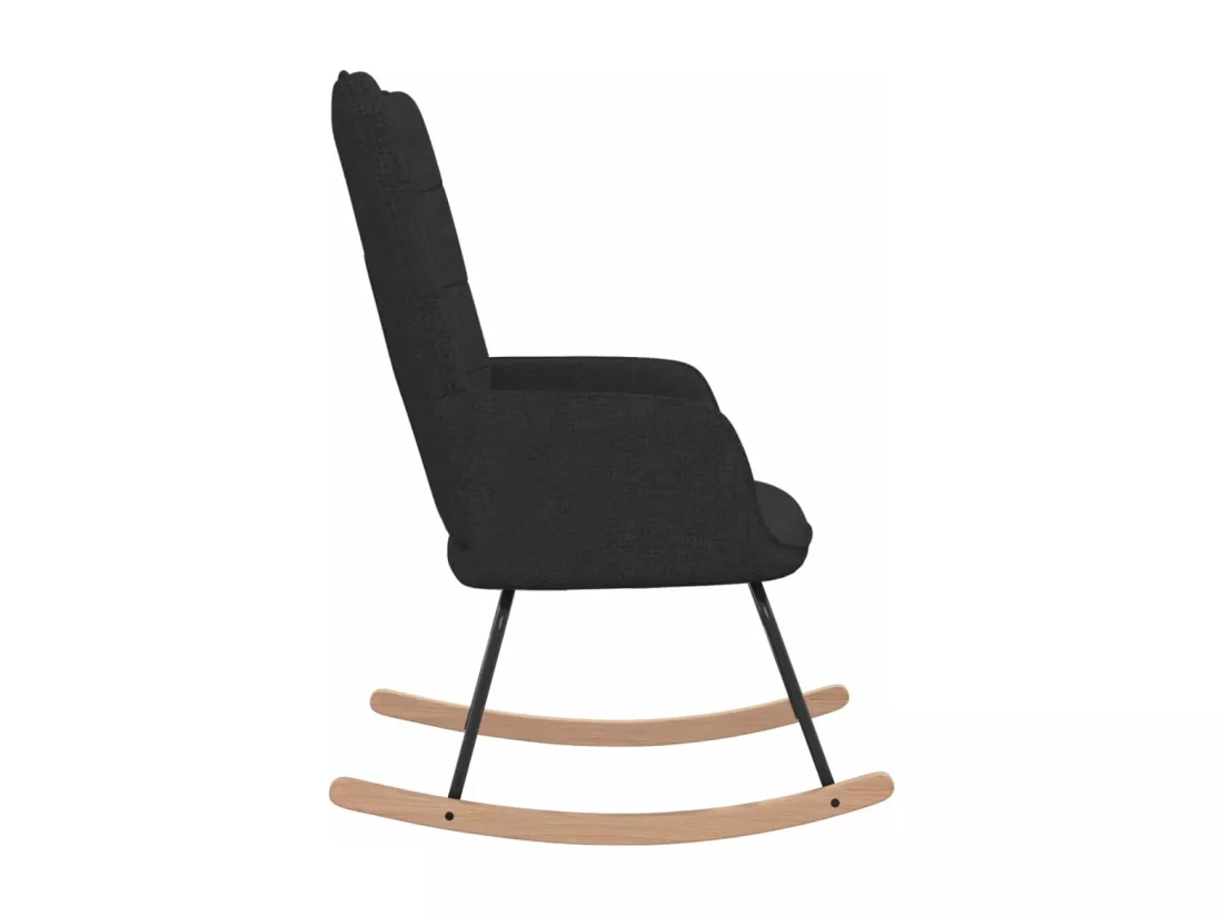 Chaise à bascule Noir Tissu