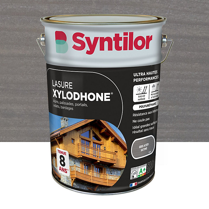 Lasure extérieure Syntilor Xylodhone Ultra Hautes PerFormances gris acier satin 5L