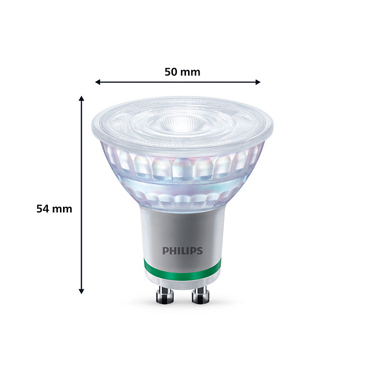 Ampoule LED spot GU10 375lm=50W blanc froid Philips ⌀5 cm transparent
