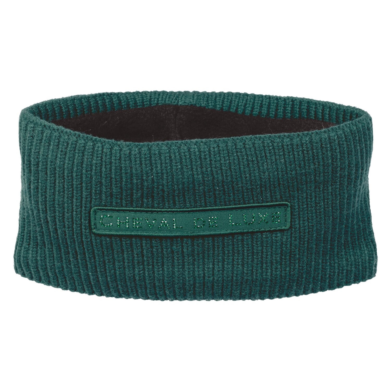 Cheval de Luxe Stirnband mit Glitzerpatch Schriftzug  - deep emerald - Einheitsgröße