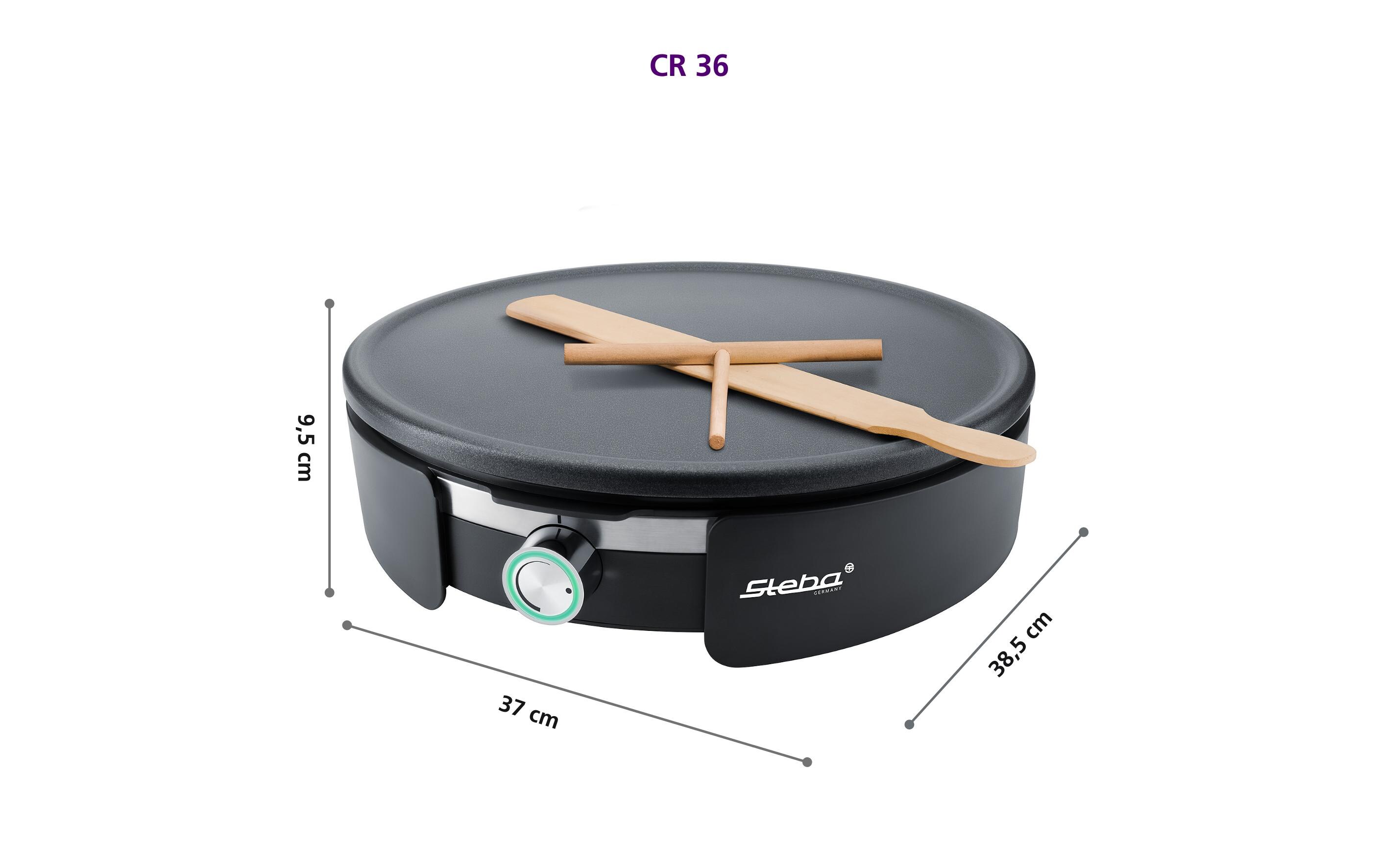 Crêpe Maker XXL CR36 1500 W, SchwarzBackplatte und Teigverteiler