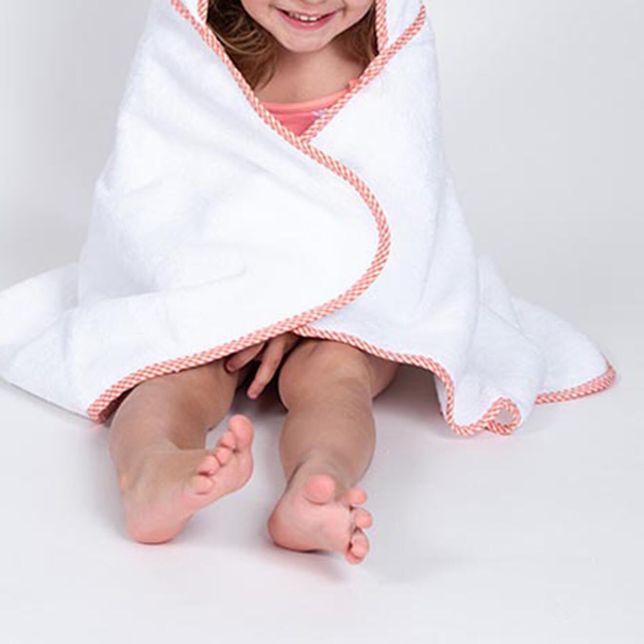 Papate Cape de Bain en Coton Bio Alaska blanc/vichy - 100x75 cm