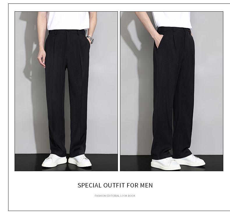YERGO - Middelhoge effen rechte broek