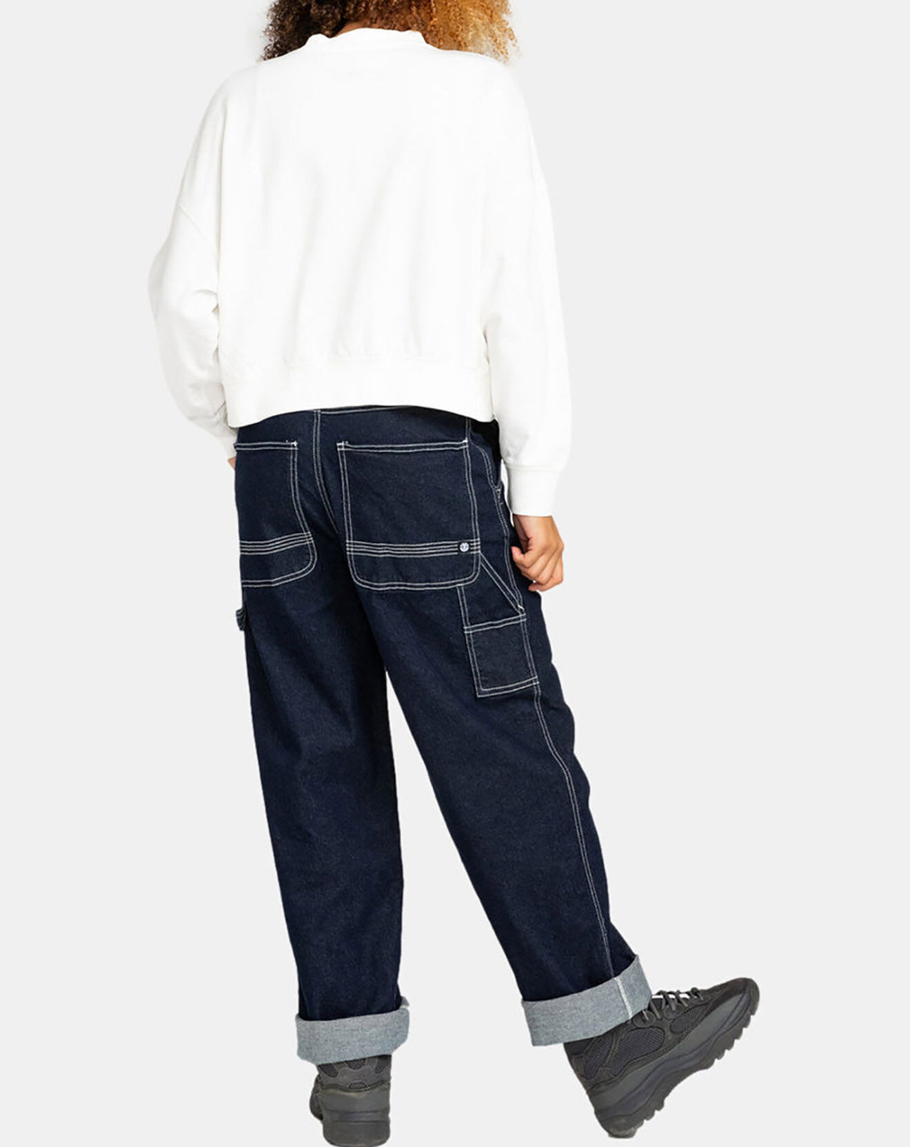 Element Jean brut large bleu foncé