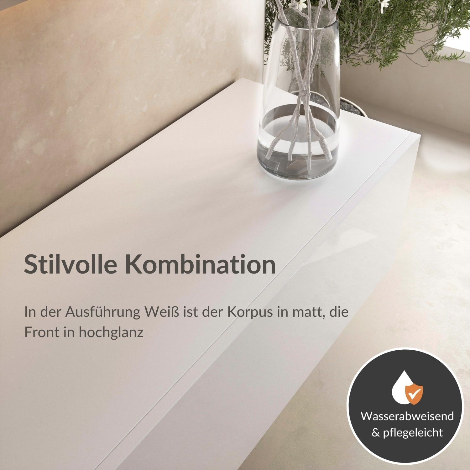 Planetmöbel West TV-Schrank, Fernsehtisch 280 cm lang, TV-Board hängend oder stehend, Fernsehschrank für Wohnzimmer, 2X TV Möbel 37,8 x 140 x 30 cm, weiß