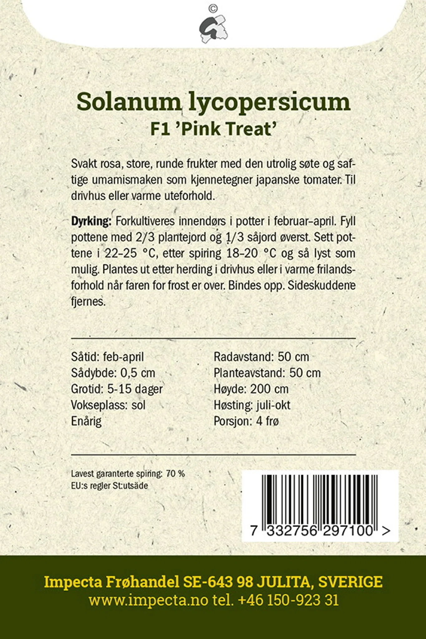 Solanum lycopersicum F1 'Pink Treat' Japansk tomat F1 'Pink Treat'
