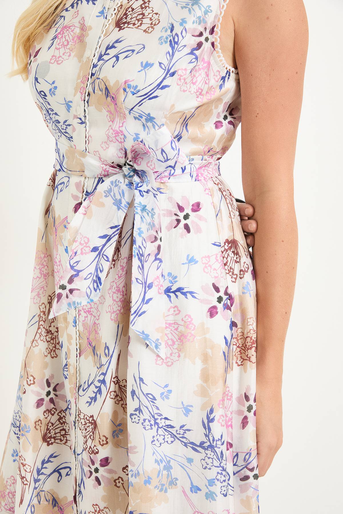 Wallis Robe Chemise Sans Manches En Tencel Petite Taille Été