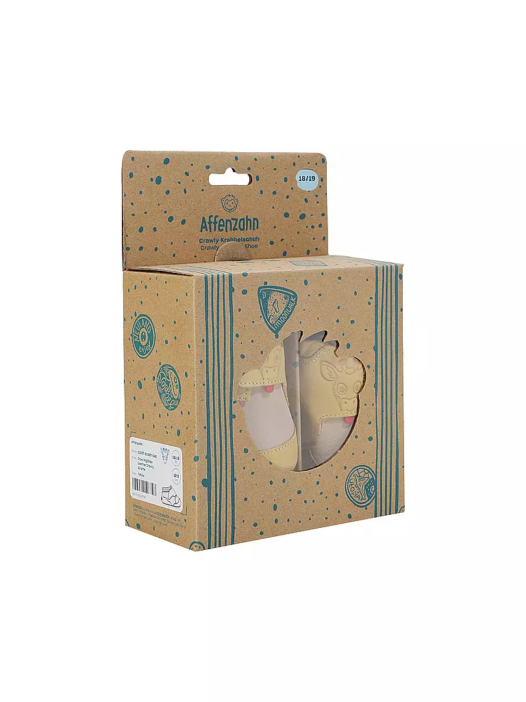 AFFENZAHN Krabbelschuhe CRAWLY GIRAFFE gelb