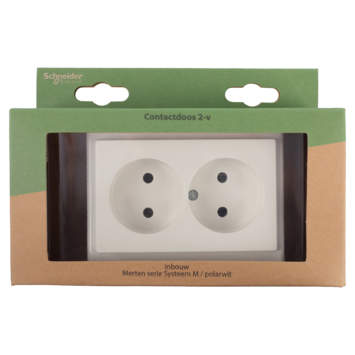 Schneider Merten System-M Dubbel Stopcontact Polarwit
