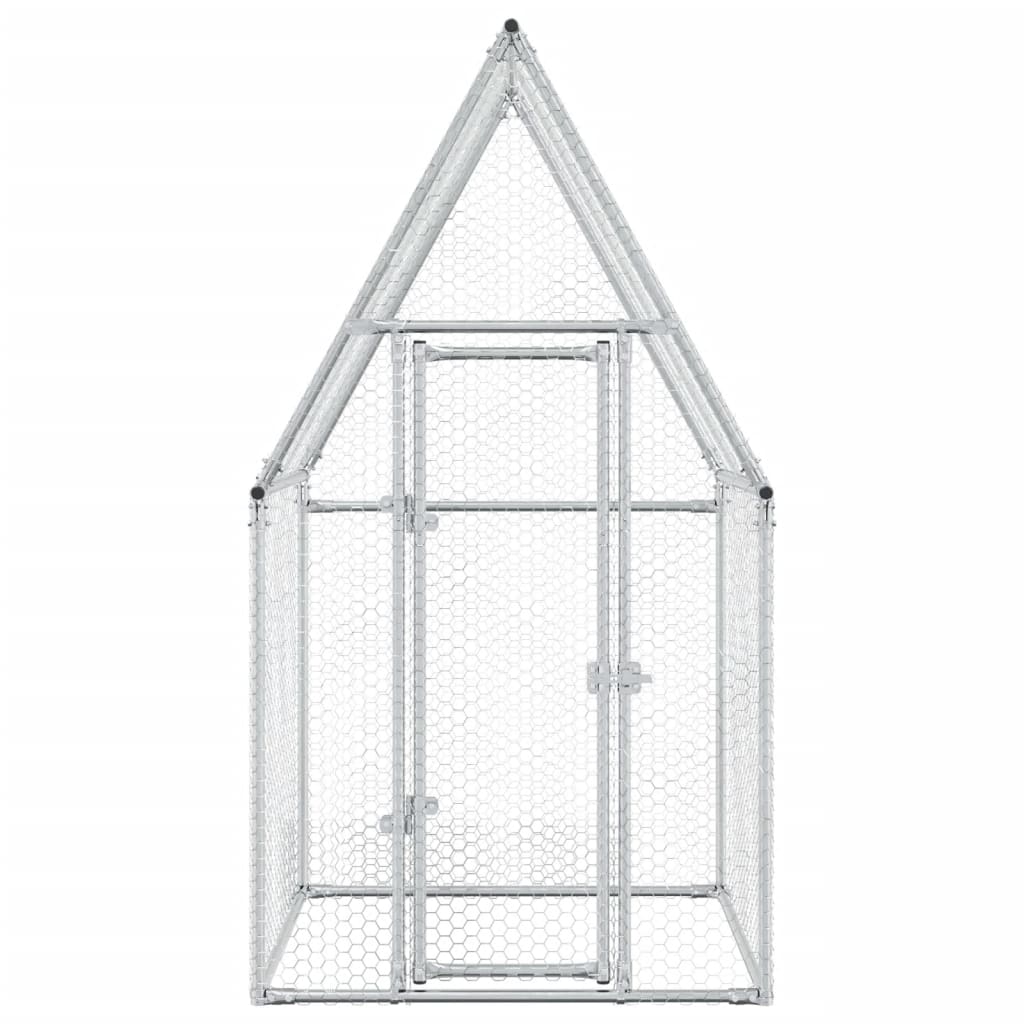 Gaiola para galinhas vidaXL, aço galvanizado prateado, 100x100x190 cm