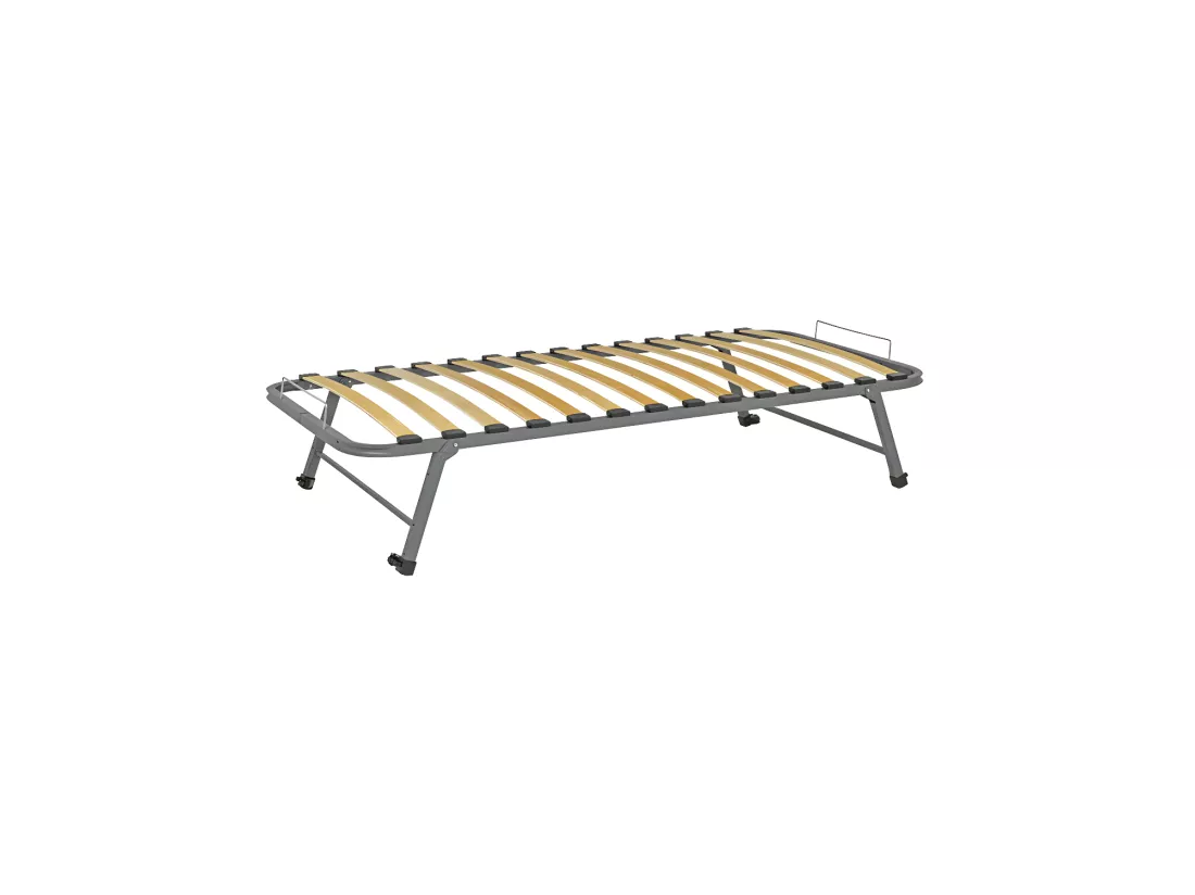 Sommier gigogne avec façade 2 mains 90x200 cm bois massif bois naturel MAKURIA