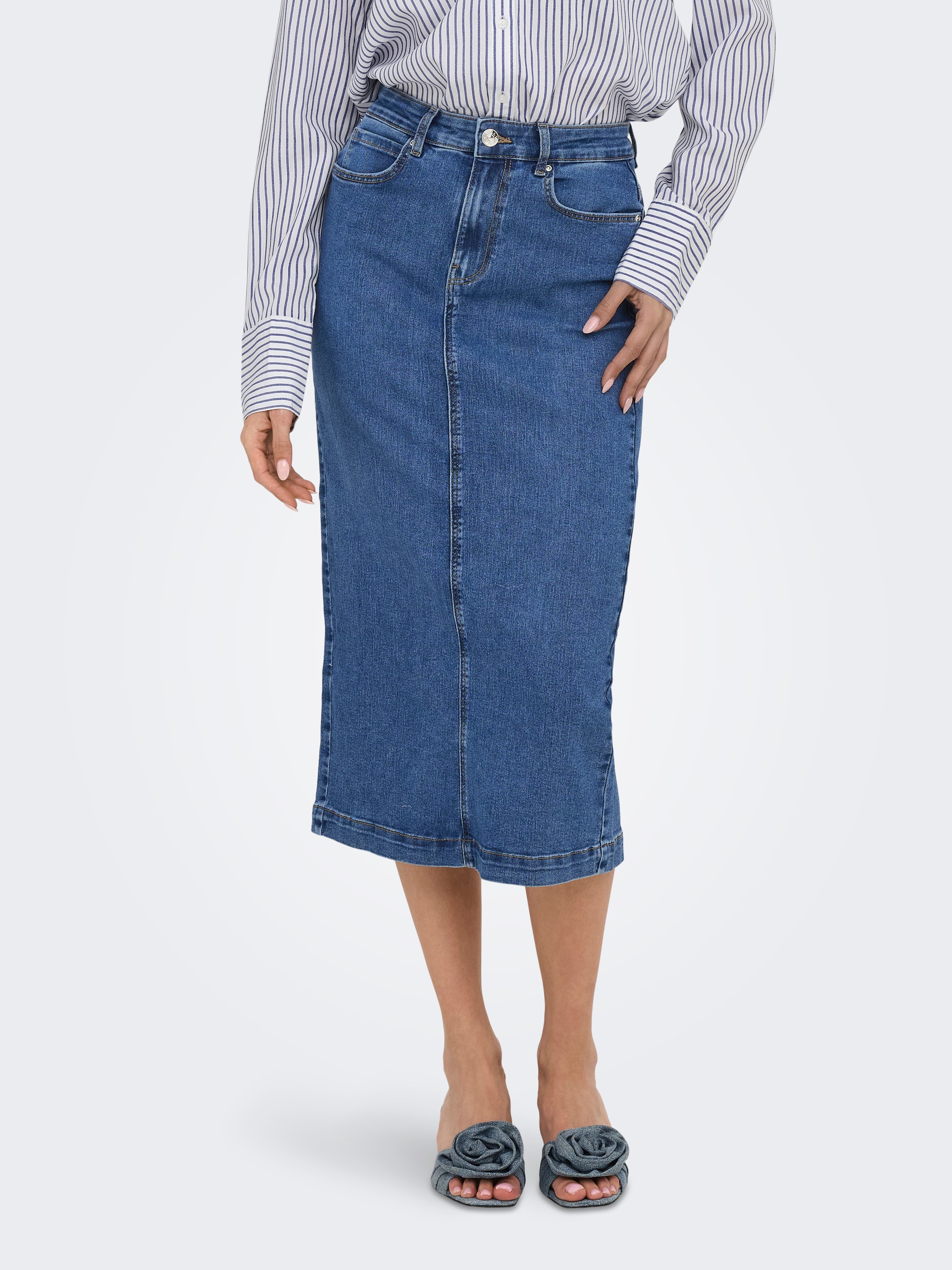 ONLY Jeansrock »ONLWONDER MIDI BACK SLIT SKIRT PIM DNM«