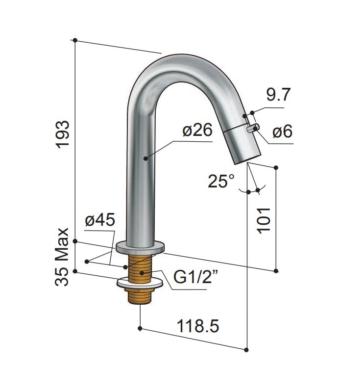 Hotbath Cobber Fonteinkraan Verouderd Ijzer U001
