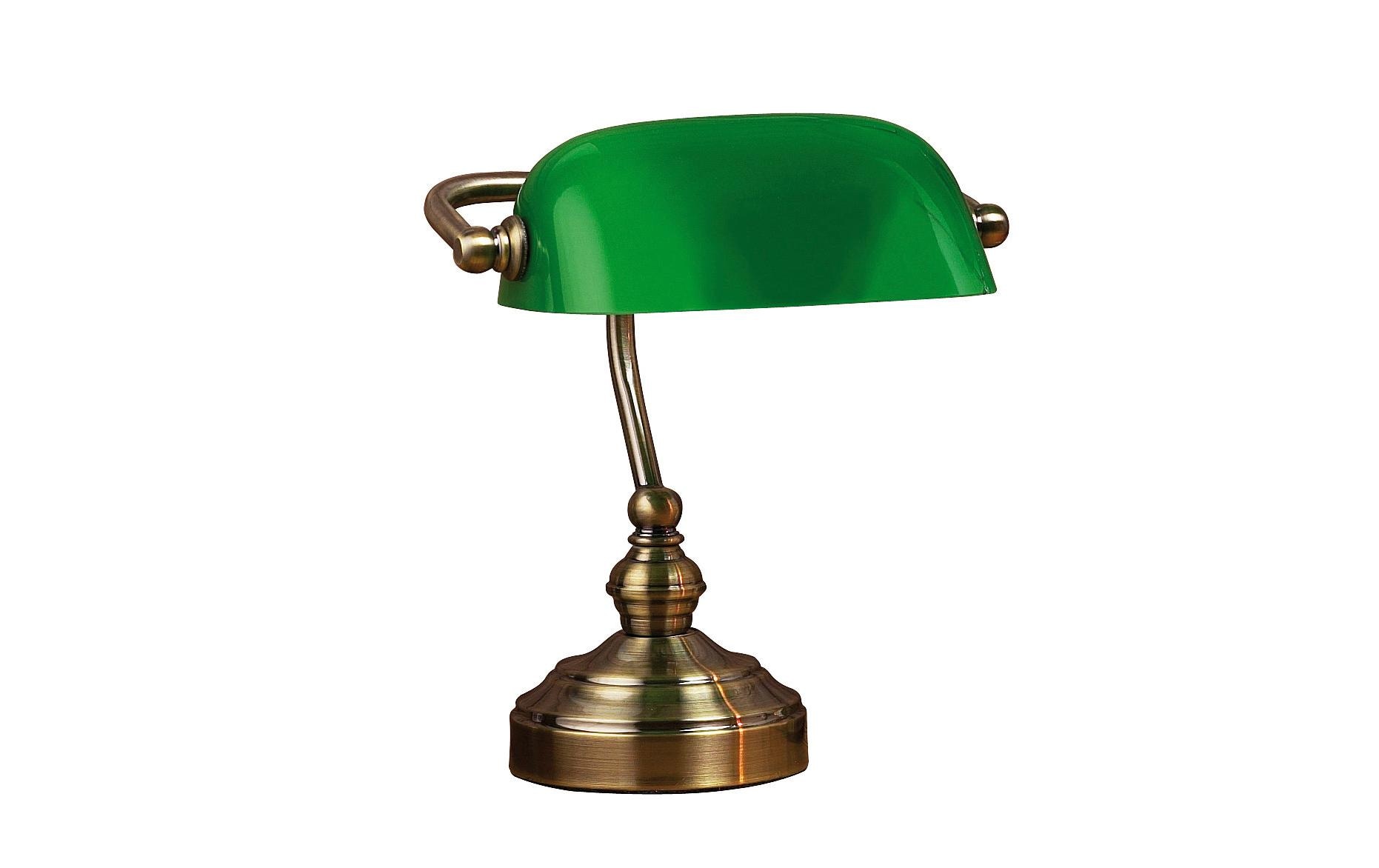 Tischleuchte Bankers, 25 cm, E14, GrünSchreibtischleuchte