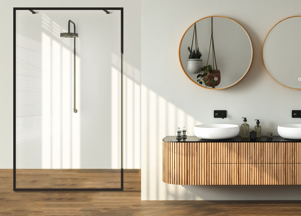 Saniclear Block vrijstaande douchewand 120x200cm