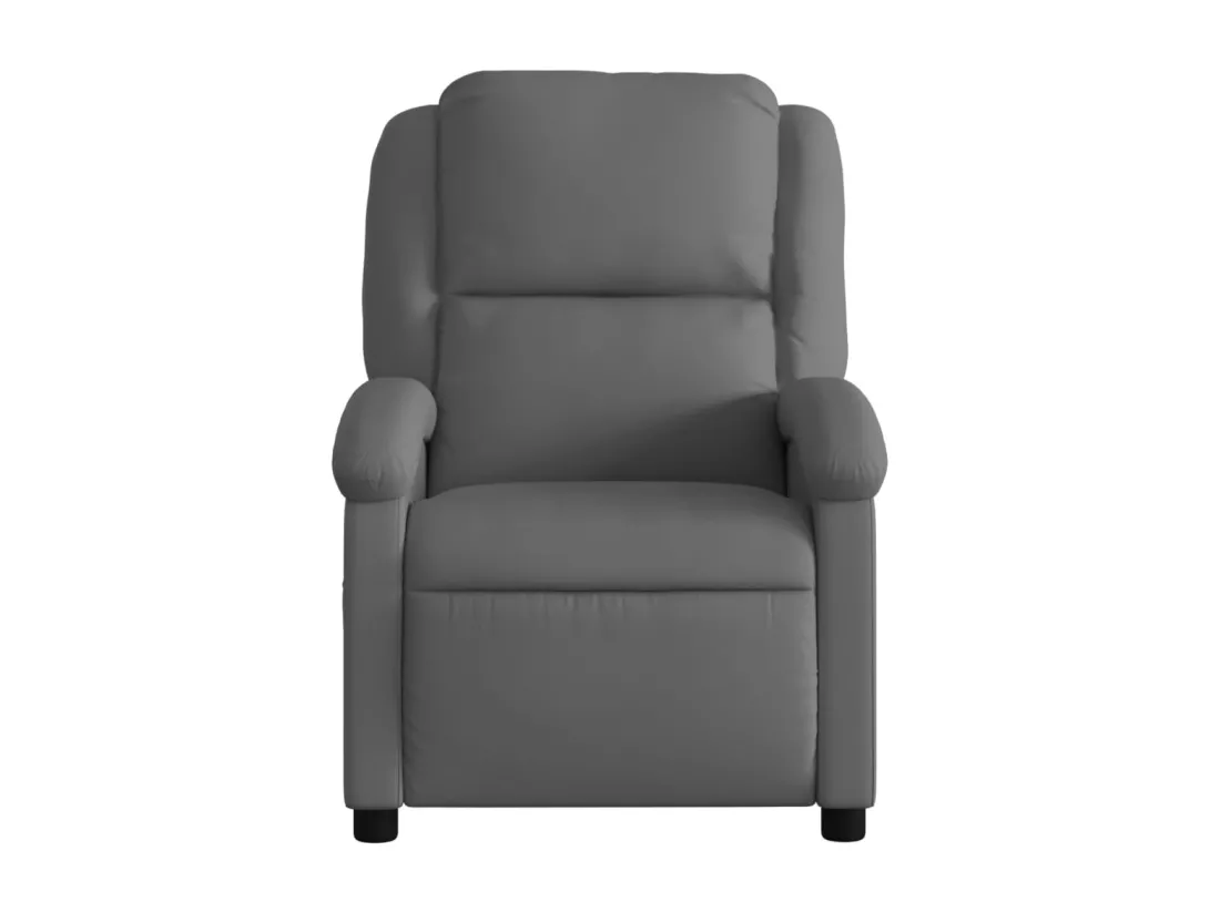 Fauteuil inclinable gris cuir véritable