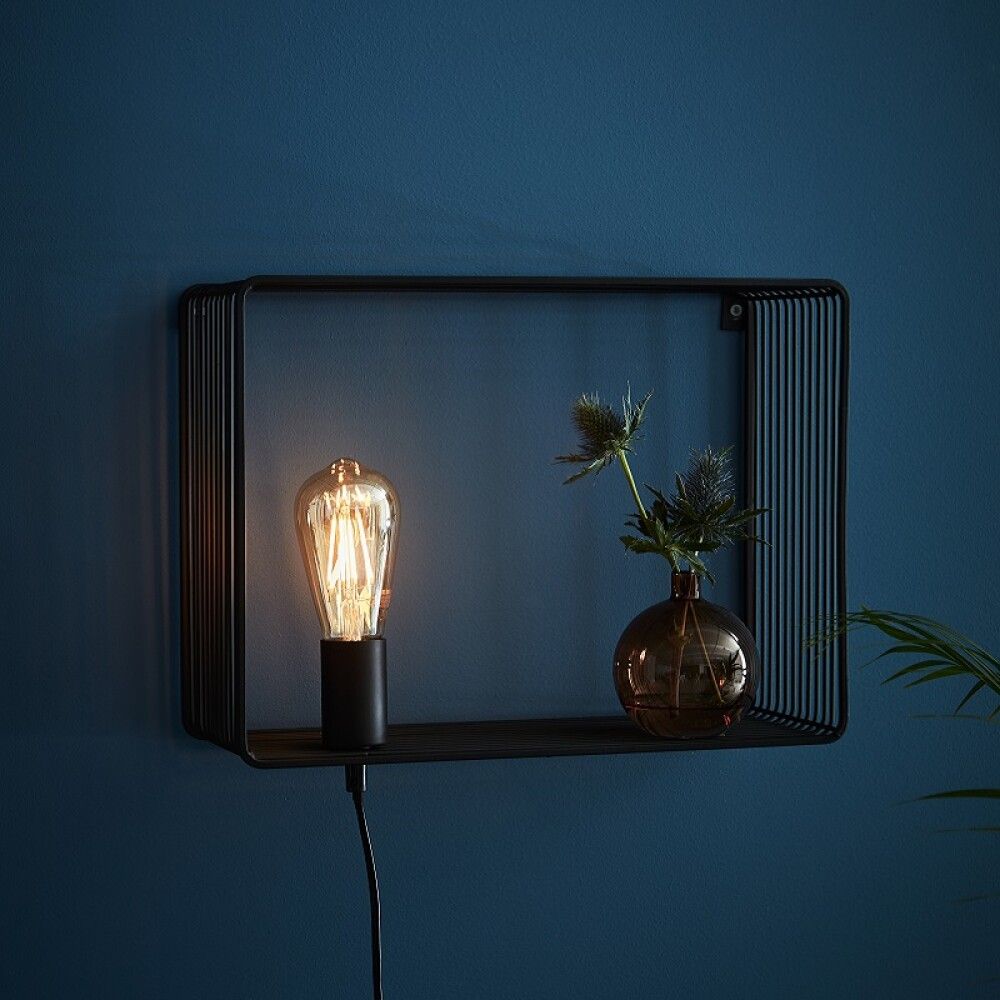 VEGGLAMPE MARKSLÖJD SHELF SVART